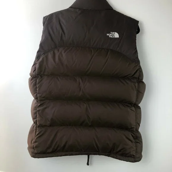 The North Face Nuptse Puffer Vest 700 DOWN Full Zip Brown Women’s Size XL - Picture 11 of 12